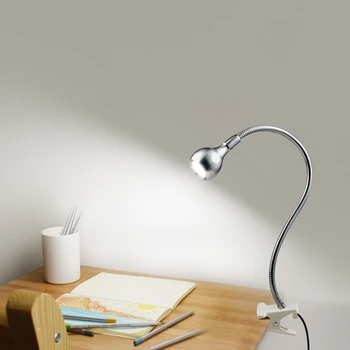 Настольная лампа в стиле Клипсы со Свободным Изгибом USB 360 °, Маленькая Настольная лампа с Мягкой Защитой глаз для детского чтения и выполнения домашних заданий, Настольная лампа