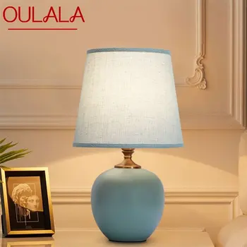 Настольная лампа с сенсорным затемнением OULALA, современная керамическая настольная лампа, декоративная для домашней спальни