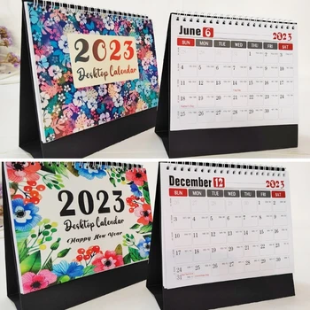 Настольный календарь на 2023 год Новый 12-месячный настольный календарь Красочные дизайны на месяц для учителей в офисе