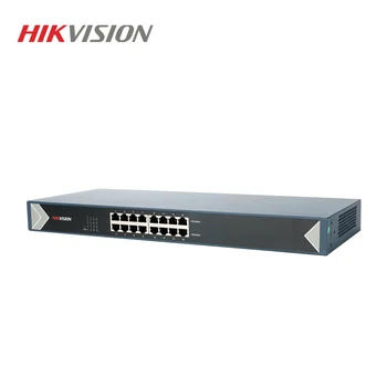 Неуправляемый коммутатор Hikvision DS-3E0516-E Без PoE, 16 портов, 10/100/1000 Мбит/с, Адаптивный Металлический Материал для IP-Камер видеонаблюдения