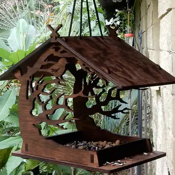 Новая прочная привлекающая внимание деревянная кормушка для еды, легко собираемый скворечник для птиц во дворе, скворечник для птиц