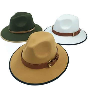 Новая Фетровая шляпа для женщин, мужские шляпы, Солнцезащитная шляпа, аксессуары для ремня, Джазовая кепка, Модная панама, Церковная шляпа, Фетровые шляпы, Джазовая кепка Оптом