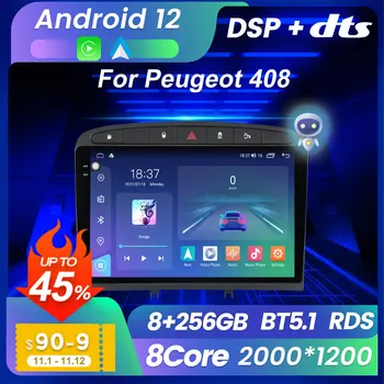 НОВЫЙ M6 Pro Android12 8 + 256G Автомобильный радиоприемник для Peugeot 408 Для Peugeot 308 308SW Стерео мультимедийный плеер BT5.1 Голосовое управление Carplay