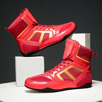 Новый тренд, Мужские И женские Борцовские ботинки, Брендовая Дизайнерская Боксерская обувь Унисекс, Противоскользящие Боевые ботинки, Пары, Дышащая Спортивная обувь для мальчиков