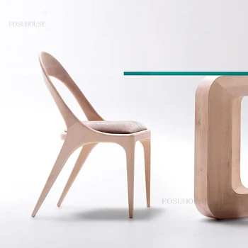 Обеденный стул FOSUHOUSE Nordic из массива дерева, современный кухонный стул со спинкой, мебель для дома, обеденные стулья с мягкими подушками
