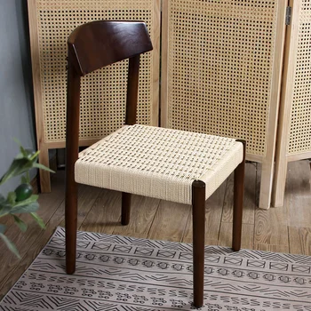 Обеденный стул с ремешком из массива дерева в скандинавском японском стиле, кофейный повседневный современный минималистичный салон, обеденное кресло Sillas Мебель для дома