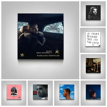 Обложка альбома Drake Music, рэп-хип-хоп певица, плакат с принтом, наклейки на стены, Эстетичный декор комнаты, Картина на холсте, Настенное искусство, Домашний декор