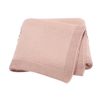 Одеяла для новорожденных, Розовые дышащие трикотажные постельные принадлежности для колясок для мальчиков и девочек, спальные чехлы для малышей, приемные коврики 90 * 70 см