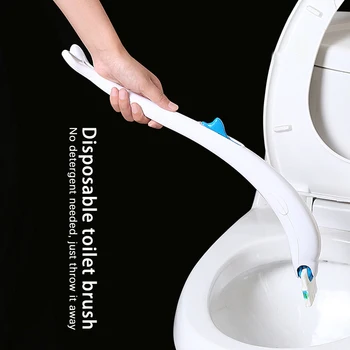 Одноразовый набор туалетных щеток Без тупиков Щетка для чистки унитаза Без перфоратора С длинной ручкой Инструмент для уборки ванной комнаты