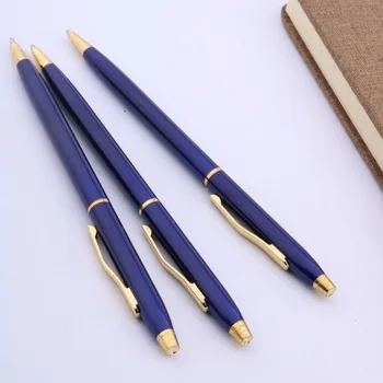 офисная шариковая ручка Классического дизайна Темно-синего цвета с металлическим шариковым наконечником 0,7 дюйма, Фирменная чернильная ручка