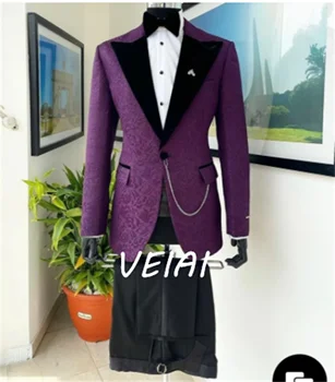Официальные мужские костюмы с воротником-стойкой, 2 предмета, сшитый на заказ Костюм Тан, Свадебный смокинг, Приталенный Мужской модный пиджак с брюками 2023