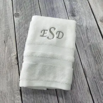 Персонализированные полотенца с вышитой монограммой, индивидуальное полотенце для рук, свадебный подарок, полотенце с именем, Банный набор на заказ в отеле