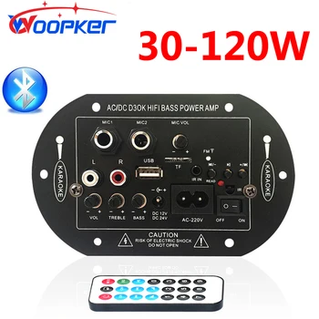 Плата аудиоусилителя Woopker Bluetooth, совместимый с сабвуфером FM-радио, модуль цифрового усилителя 110V 220V 12V 24V