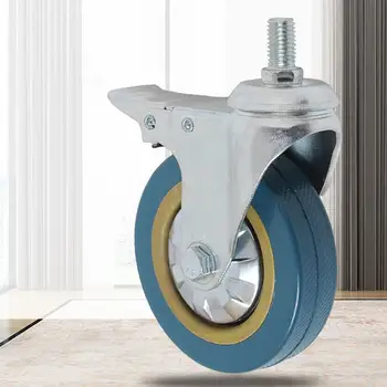 Поворотное колесо для промышленного оборудования из износостойкого ПВХ диаметром 4 дюйма с тормозом