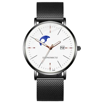 Повседневные мужские часы Модные Простые круглые наручные часы с ремешком из нержавеющей стали, высококачественные полевые часы с циферблатом Relogio Masculino