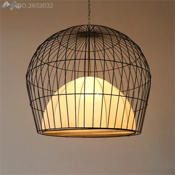 Подвесной светильник в птичьей клетке в китайском стиле JW, Железный подвесной светильник для гостиной, ресторана, кафе, украшения для домашнего освещения.