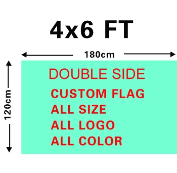 Пользовательский флаг 120 * 180 см (4x6 футов) двусторонний 100D полиэстер, весь логотип, все цвета королевского флага