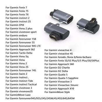 Портативный адаптер зарядного устройства Поддерживает передачу данных Type-C/8 Pin/Micro USB Адаптер питания Запасные части для Garmin Fenix 7/7 S