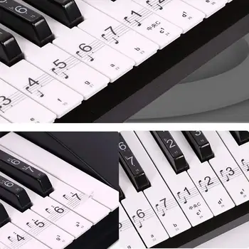 Прозрачные наклейки для пианино Этикетки для нот музыкальной клавиатуры 54 61 88 Клавиш ASD88