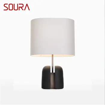 Простая настольная лампа SOURA Nordic в стиле ретро, современное светодиодное настольное освещение, декоративное для домашнего прикроватного столика