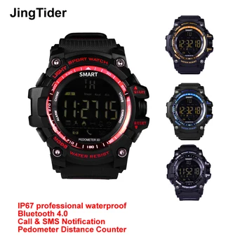 Профессиональные водонепроницаемые смарт-часы JingTider EX16 IP67 с шагомером, счетчиком расстояния, секундомером для SMS-уведомлений о вызовах BT 4.0