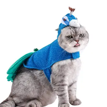 Регулируемый костюм кота Павлина, головной убор, легкая дышащая одежда, куртка, Одежда для домашних животных для фотосъемки, Хэллоуин, День рождения