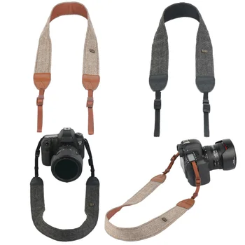 Ремешок для портативной камеры, плечевой ремень для камеры, винтажный ремень для камеры, 100% хлопок, ремешок для камеры для зеркальной камеры Sony Nikon Canon Olympus