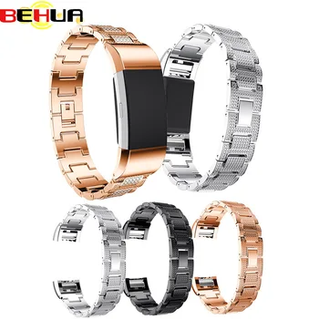 Ремешок для часов BEHUA со Стразами Модный Дизайн Браслет на Запястье для Fitbit Charge 2 Браслет Ремешок для часов Ремень подходит для Ремешков 135-245 мм