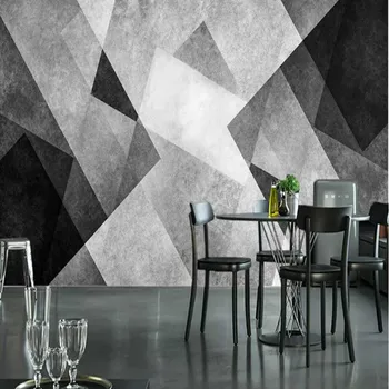 Ретро современные геометрические черно-белые линии, 3D украшения, обустройство дома, 3D обои для стен, 3d настенные росписи, обои