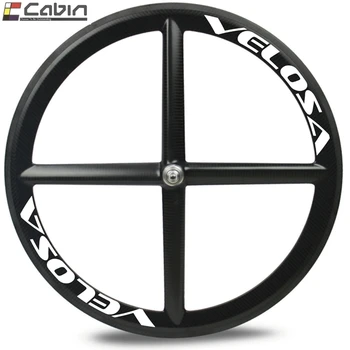 Решающая / трубчатая колесная пара Velosa Zero-4, новое карбоновое колесо с 4 спицами для трекового или шоссейного велосипеда