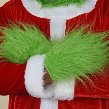 Рождество, 1 Пара Зеленых плюшевых перчаток, реквизит для косплея Halloween Deluxe Party, Рождественские Украшения, Перчатки 2022 г.