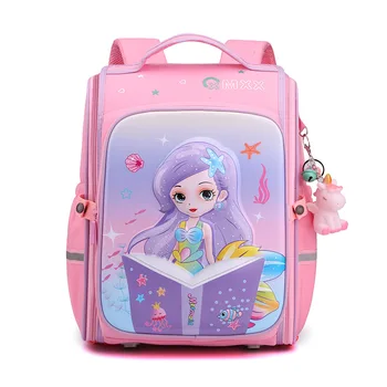 Розовые школьные сумки с героями мультфильмов для девочек, ортопедические школьные рюкзаки, детский рюкзак с русалочкой, рюкзак для девочек Mochila