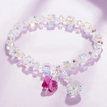 Роскошные разноцветные бусины, браслет-цепочка, оригинальные кристаллы из Австрии, браслет-обертка, очаровательные украшения для рук Для женщин, свадебные