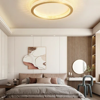 Роскошный светильник для спальни, современный простой круглый потолочный светильник, главная спальня, кабинет, лампы для прохода в коридоре
