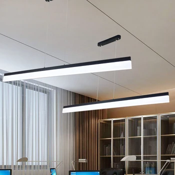 Светодиодные подвесные светильники для офиса, коридора, прохода, столовой, гостиной, лампа с длинной полосой, современный домашний светильник WJ508