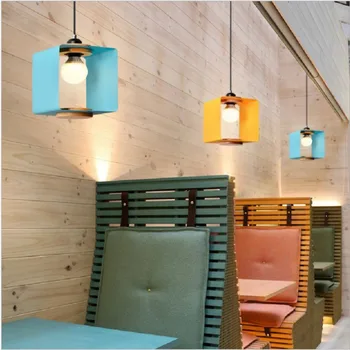 Светодиодный подвесной светильник creative Nordic macaron в стиле современного минимализма, обеденный стол из кованого железа, магазин одежды, освещение, украшение комнаты