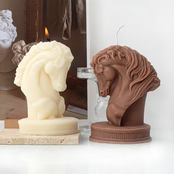 Силиконовая форма для свечи в виде красивой лошади для украшения шоколада ручной работы, Гипсовое мыло для ароматерапии, свеча из смолы, силиконовая форма
