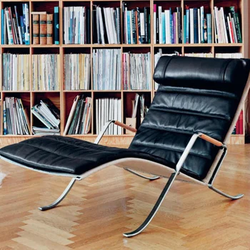 Складное скандинавское современное минималистичное Легкое роскошное кожаное кресло для отдыха, одноместная креативная гостиная, ленивая мебель для дома