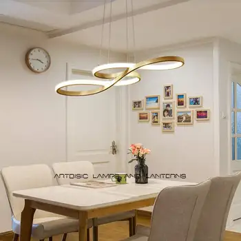 Современная люстра в скандинавском стиле, Кухонный остров, подвесная лампа, освещение в столовой, Золотая люстра, современная столовая лампа, домашний декор