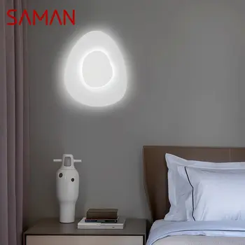 Современный интерьерный настенный светильник SAMAN, креативные простые белые бра для дома, гостиной, спальни, коридора. Декор