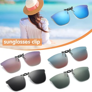 Солнцезащитные очки-клипсы с откидными линзами с защитой от ультрафиолета и поляризованным светом для женщин и мужчин