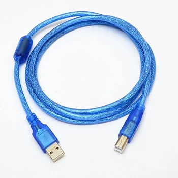 Стандартный USB-кабель для печати 2.0, кабель USBA/B, кабель для передачи данных для принтера, синий кабель для принтера с двойным экранированием