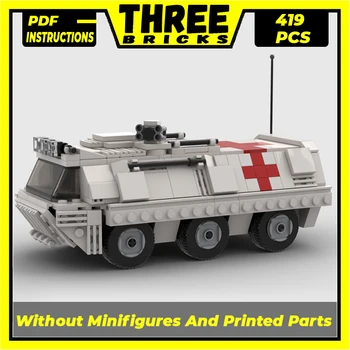 Строительные блоки Moc, военная модель бронированного медицинского автомобиля, Технические кирпичи, Строительные игрушки для детей, праздничный подарок