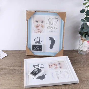 Сувениры к столетию для новорожденных мальчиков и девочек, пластиковая прямоугольная фоторамка для рук и ног новорожденных