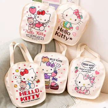 Сумка Sanrio hello kitty, сумка для бутылки с водой, холщовая сумка-тоут, сумка для мамы, модная сумка через плечо, сумка для хранения, ланч-бокс, сумка
