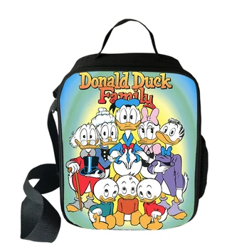 Сумки для ланча Disney Donald Duck, Студенческая сумка для еды, коробка для завтрака для пикника, Переносная изолированная сумка для ланча для школьников