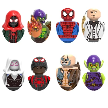 Супергерой Человек-паук, Зеленый Гоблин, строительные блоки, кирпичи, мини-фигурки, Сборные блоки, подарок на день рождения для детей
