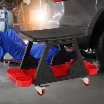 Табурет для мастерской с лотком для хранения Авторемонтное сиденье на колесиках для автомобиля