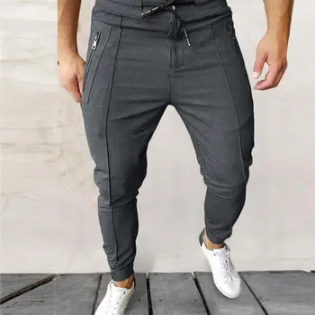 Темпераментные популярные облегающие брюки-карандаш на шнуровке, мужские брюки с завязками для повседневной носки