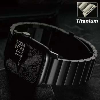 Титановый Ремешок Для Apple Watch Ultra 49 мм 8 7 45 мм 6 5 4 se 44 мм 42 мм Роскошный Ремешок Из Металлического Сплава Для iWatch Мужской Деловой Браслет